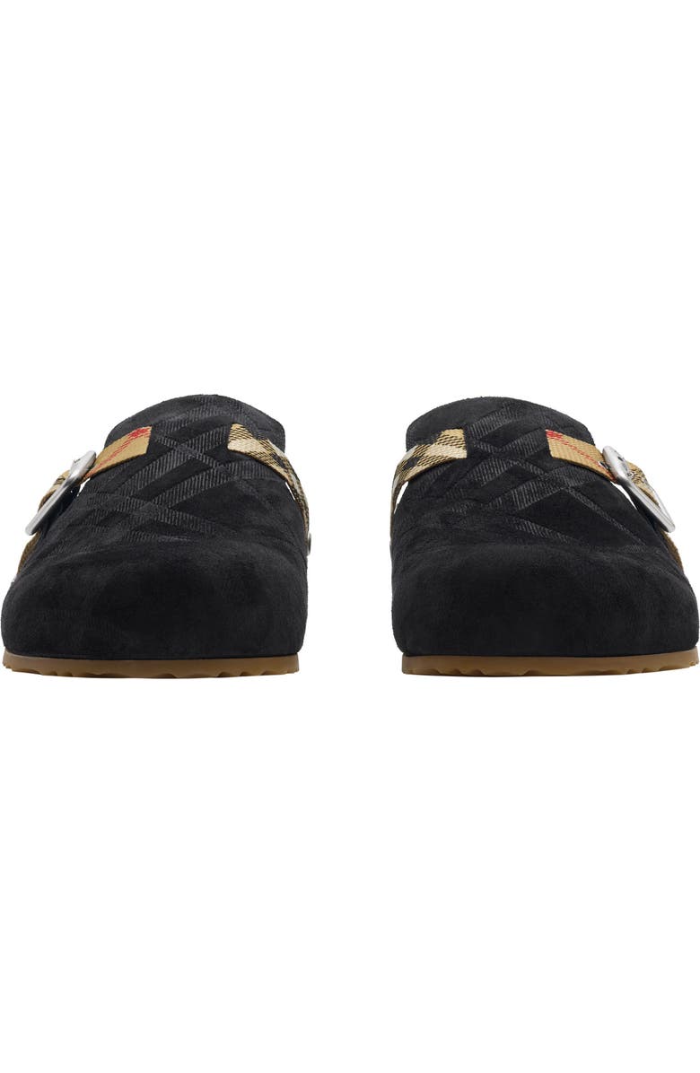 Burberry Check Suede Urchin Clog, Alternate, color,