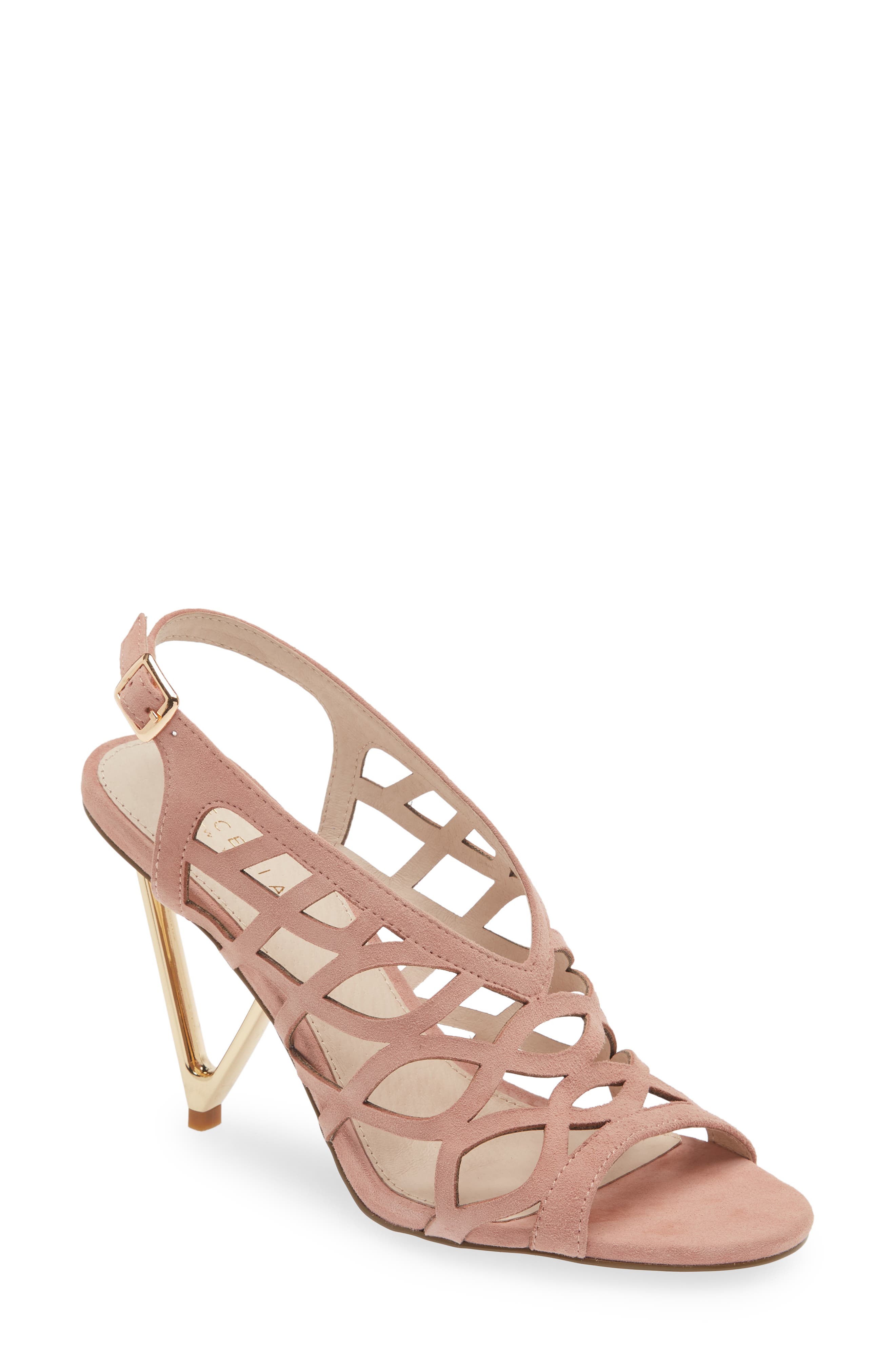 Charming Slingback Sandal, Main, color, SEA SHELL PINK SUEDE