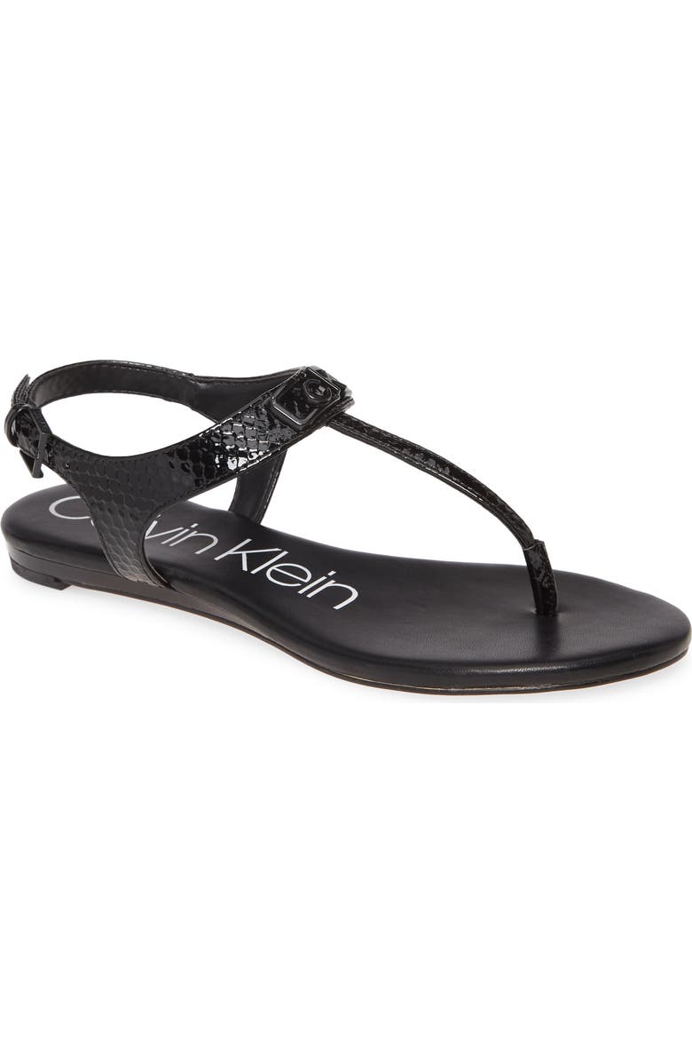 Calvin Klein Shamary T-Strap Sandal, Main, color,