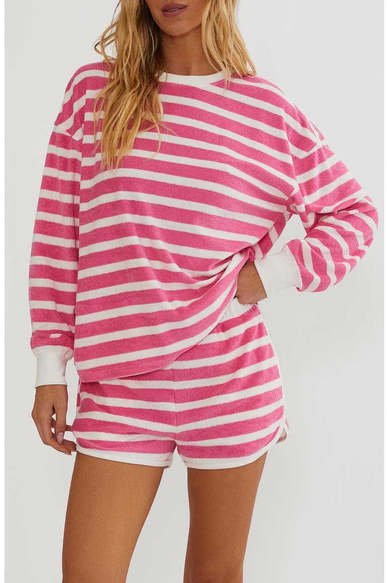 Cyra Striped Terry Top, Main, color, MISTY STRIPE