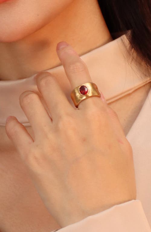 Rc Retro Chic Red Fig Band Ring In Gold