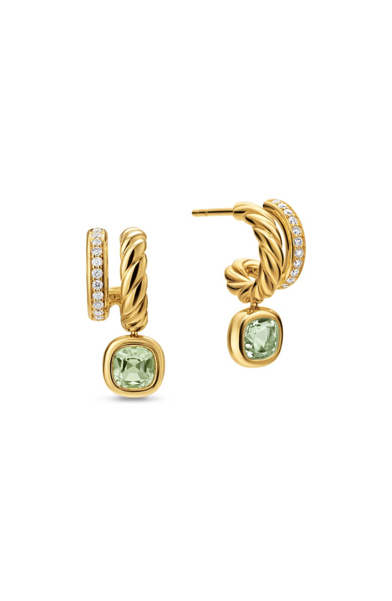 David Yurman Mercer<sup>®</sup> Color Two-Row Drop Earrings, 19.5mm, Alternate, color, Prasiolite