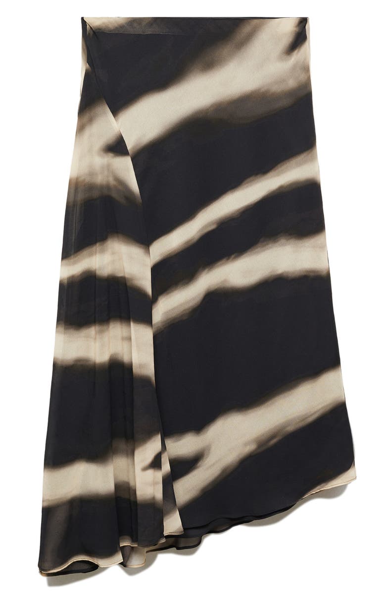 MANGO Allegra Tie Dye Asymmetric Skirt, Alternate, color, Black