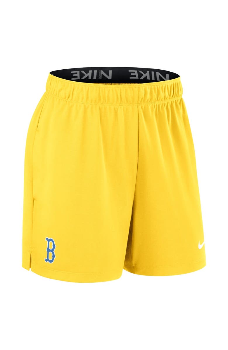 Nike Women's Nike Gold Boston Red Sox Authentic Collection City Connect Practice Performance Shorts, Alternate, color,
