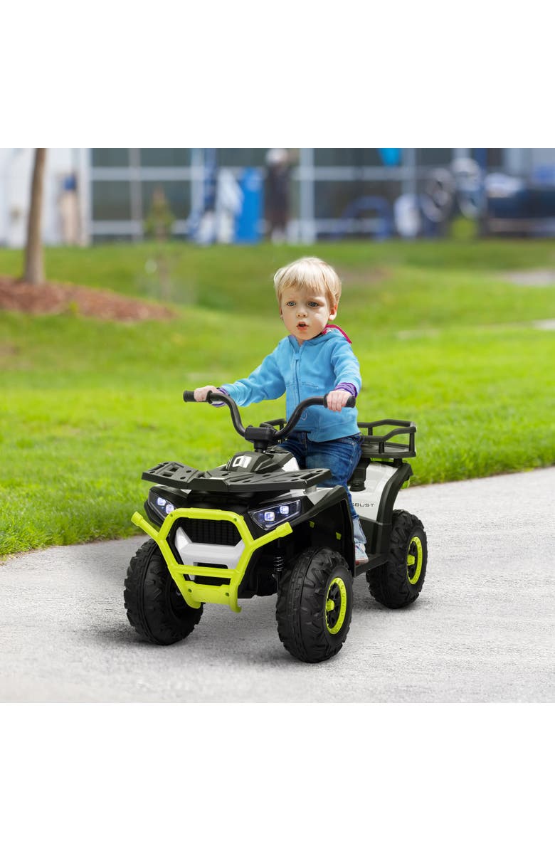 Qaba 12V Kids ATV 4 Wheeler w/ Spring Suspension, Rear Storage Basket, Alternate, color, 