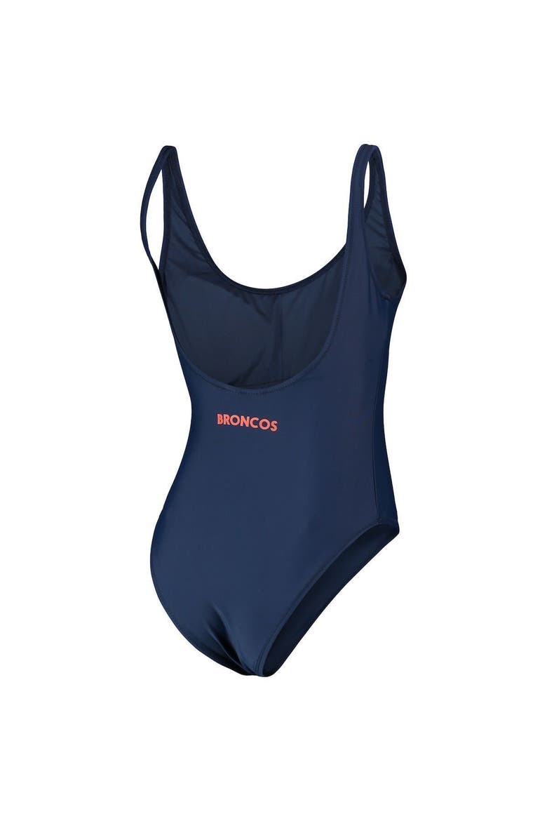 Women's G-III 4Her by Carl Banks Navy Denver Broncos Making Waves One-Piece Swimsuit, Alternate, color, Navy