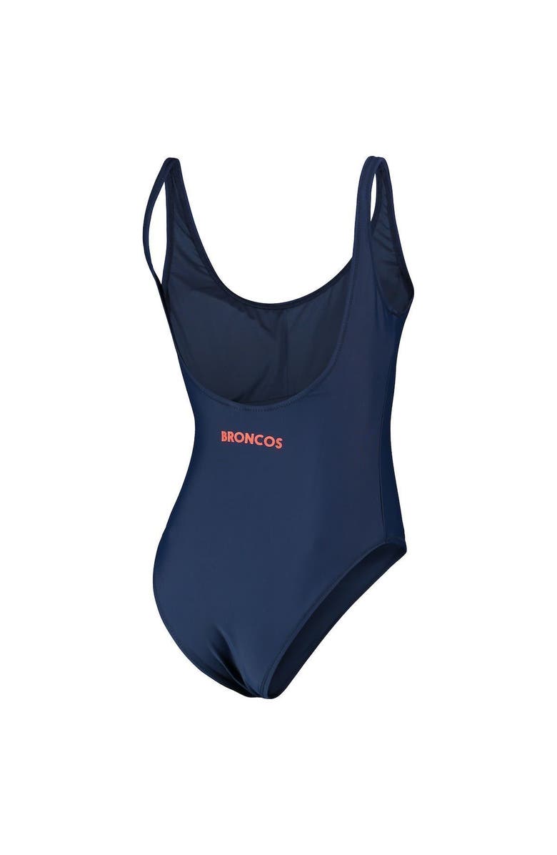 G-III 4HER BY CARL BANKS Women's G-III 4Her by Carl Banks Navy Denver Broncos Making Waves One-Piece Swimsuit, Alternate, color,