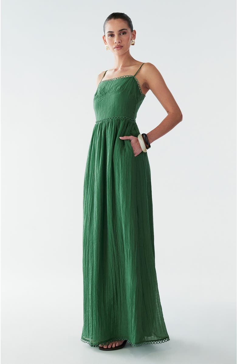BWLDR Kiara Maxi Dress, Alternate, color, Fir Green