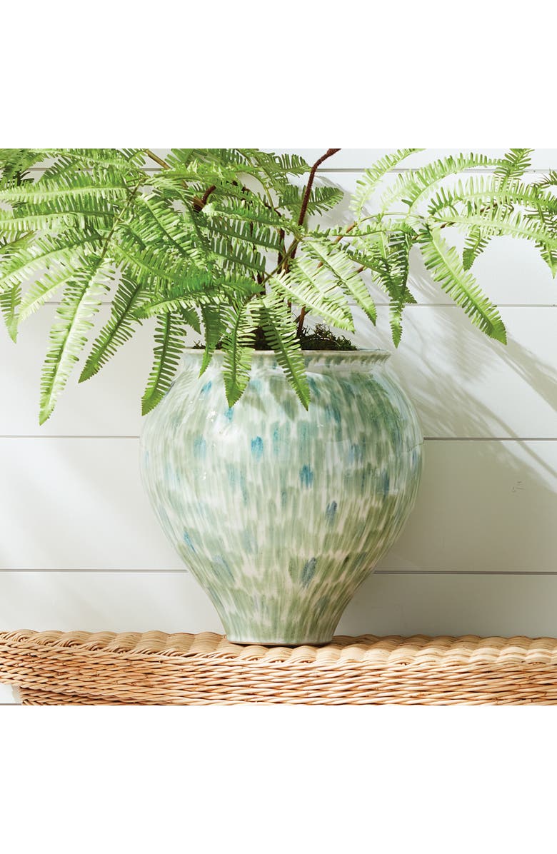 Napa Home & Garden Brosse Grande Vase Large - Hand Painted - Green/Blue, Alternate, color, Blue