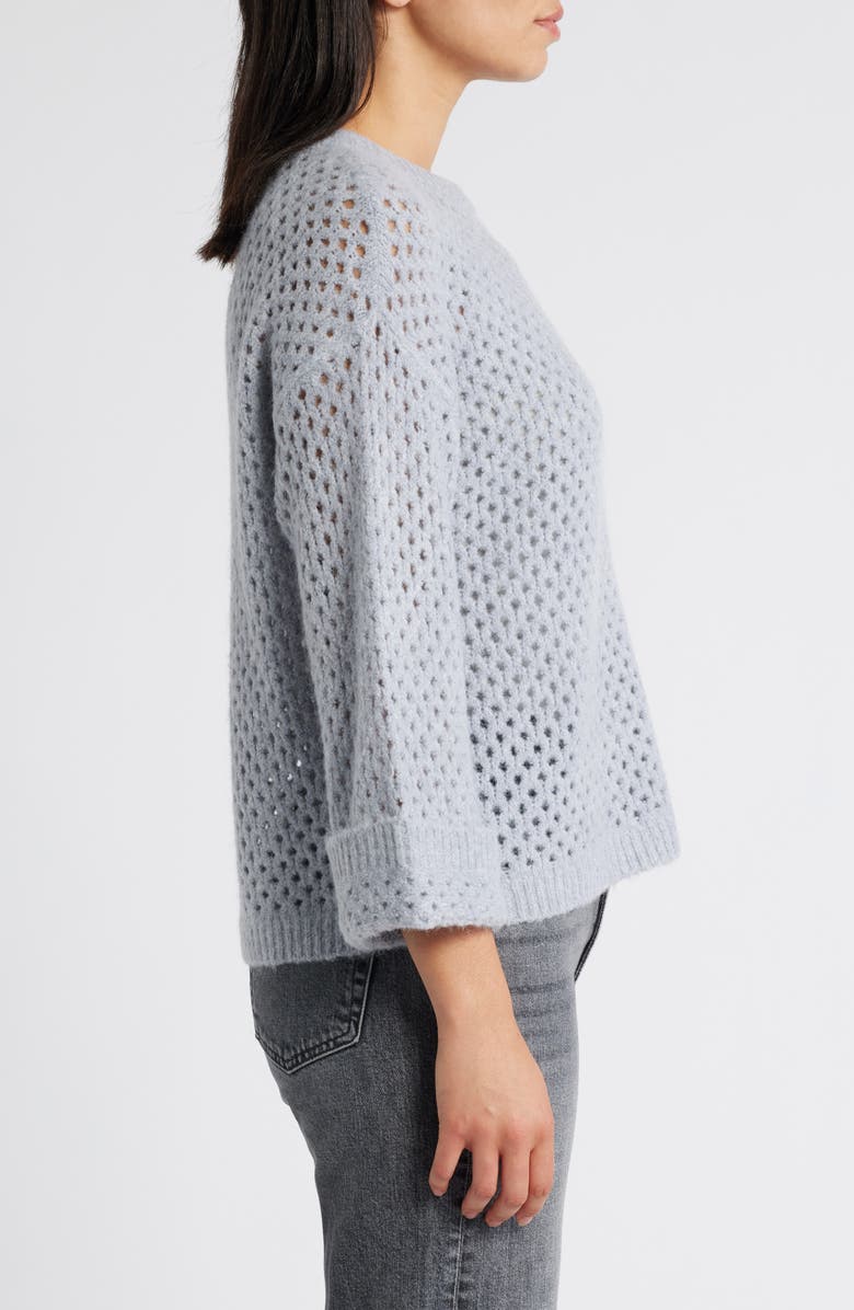 Wit & Wisdom Open Stitch Cuffed Sweater, Alternate, color, Blue Shadow