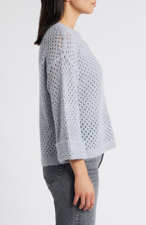 Wit & Wisdom Open Stitch Cuffed Sweater In Blue Shadow