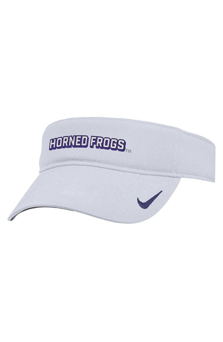 Nike Men's Nike White TCU Horned Frogs 2025 On-Field Ace Performance Adjustable Visor, Main, color, White