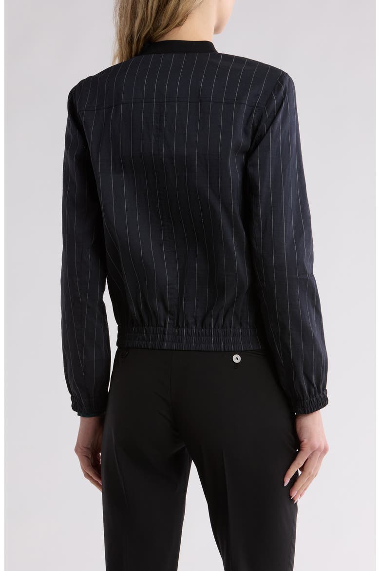 Baharah Pinstripe Bomber Jacket, Alternate, color, NAVY MULTI