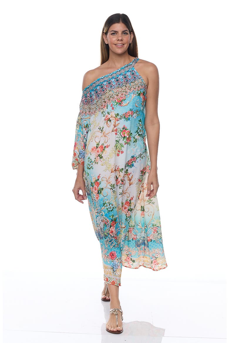 One Shoulder Maxi Dress, Alternate, color, BLUE