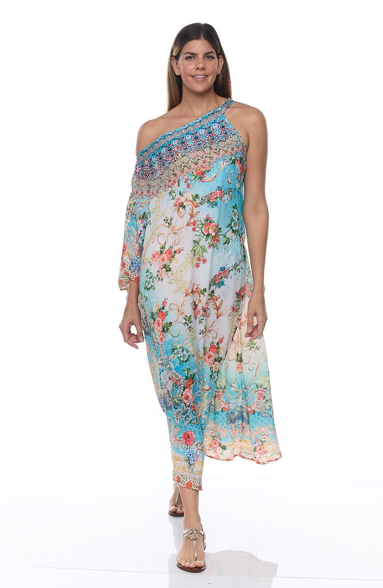 RANEES One Shoulder Maxi Dress, Alternate, color, Blue