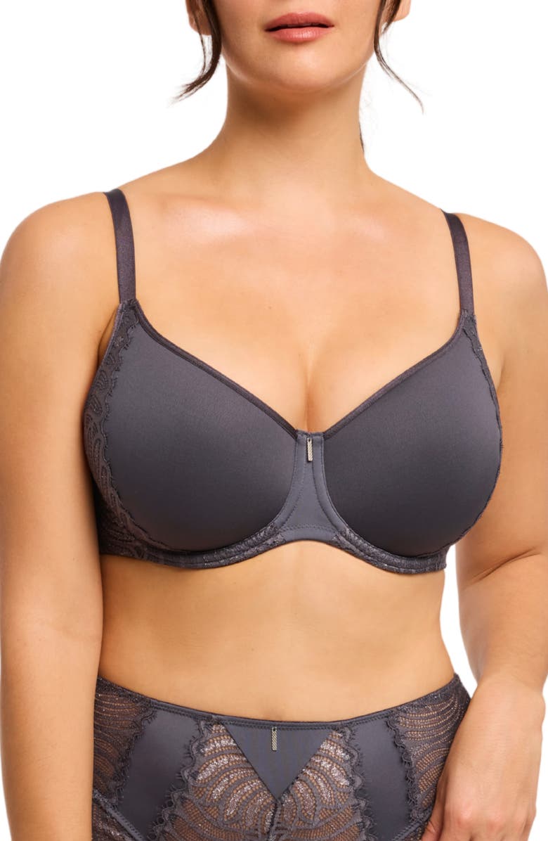 Montelle Intimates Nights Out Sublime Metallic Underwire Spacer Bra, Main, color, Magnet/Silver