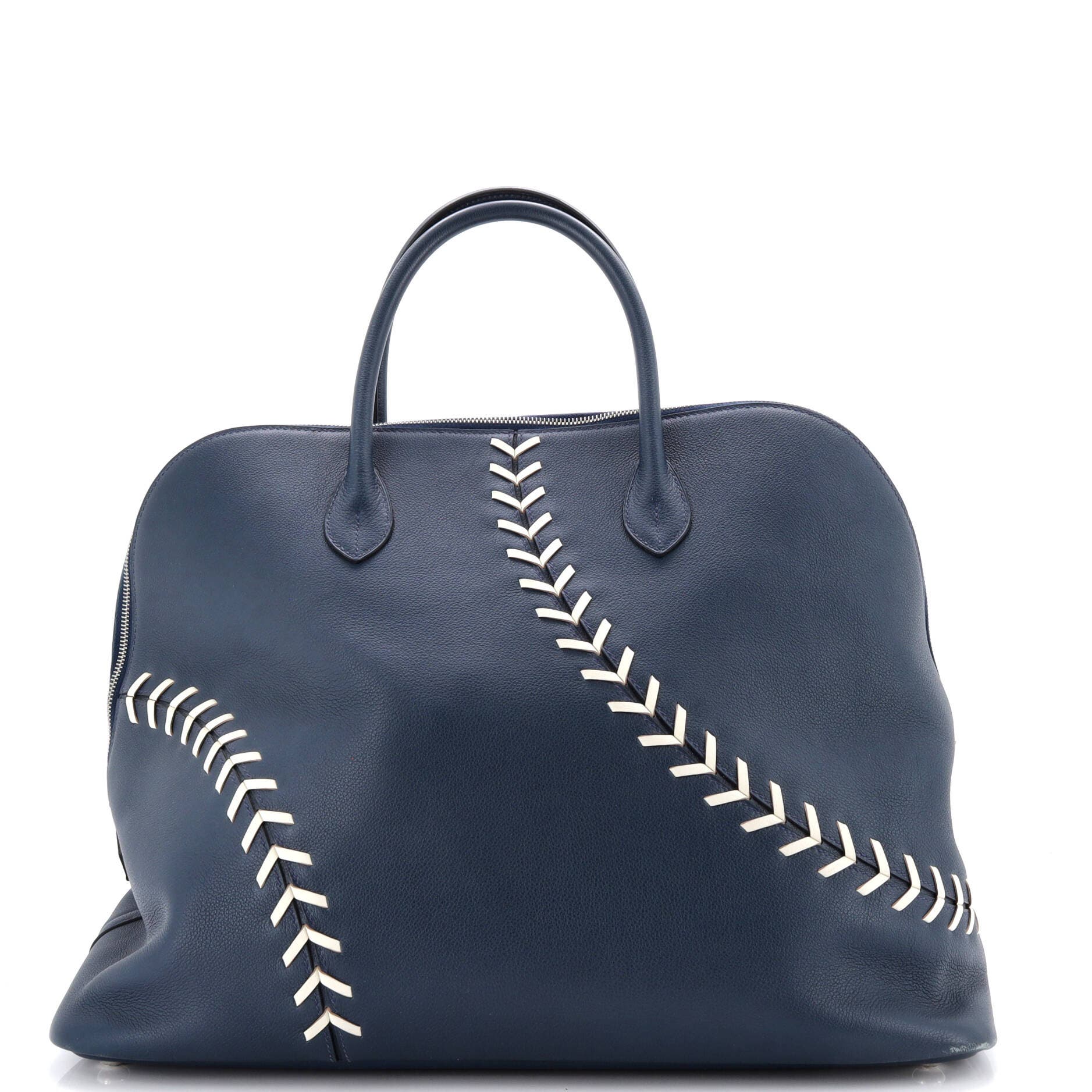 Pre-Owned Hermes Bolide 1923 Baseball Bag Evercolor 45, Alternate, color, Bleu De Malte