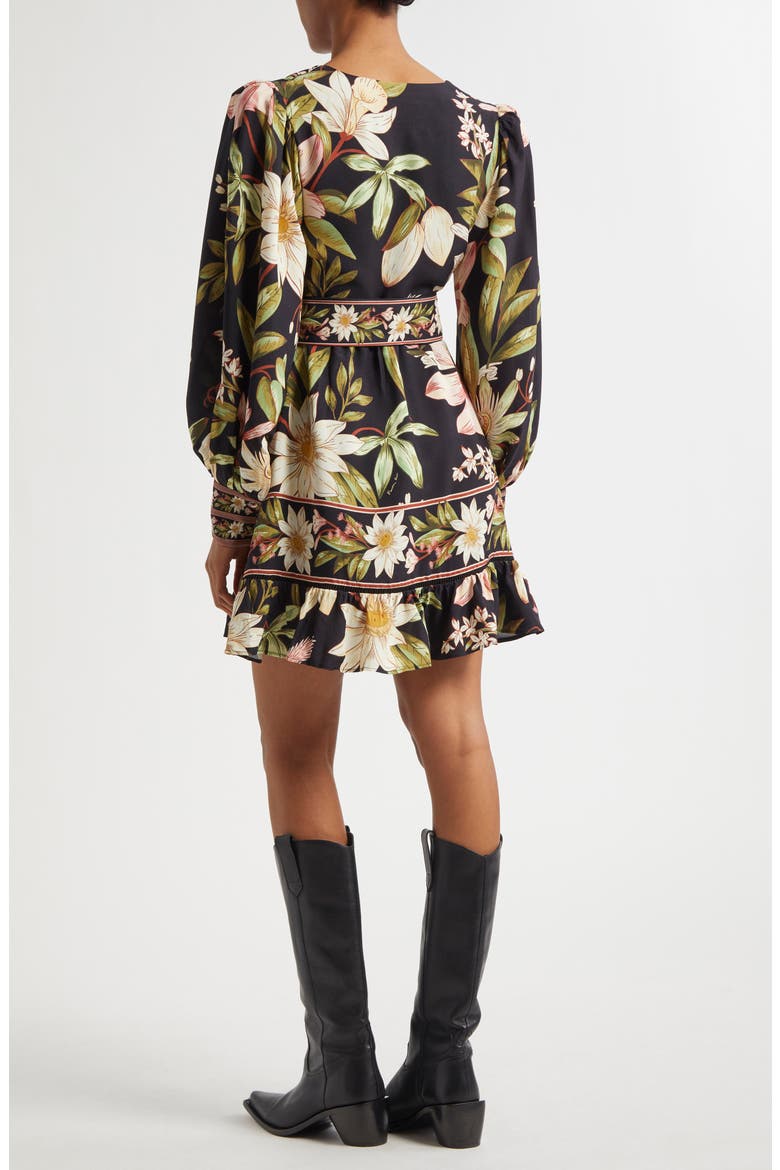 Surreal Flowers Long Sleeve Minidress, Alternate, color, SURREAL FLOWERS BLAC
