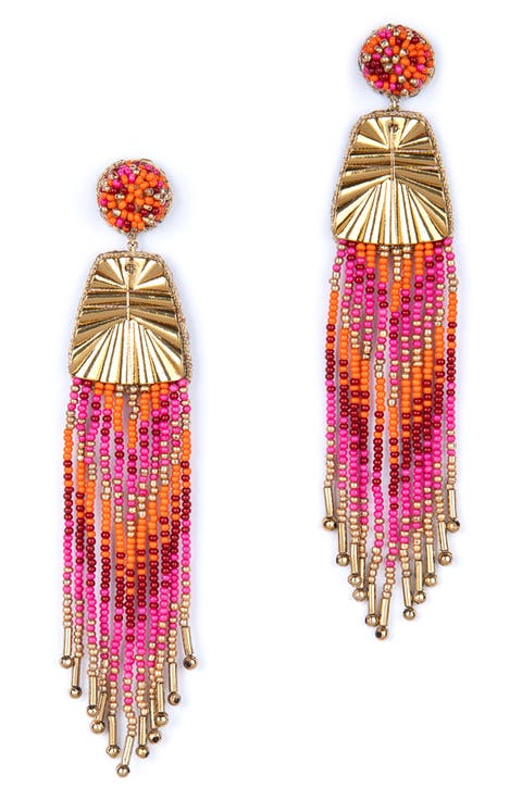 Melba Beaded Fringe Drop Earrings