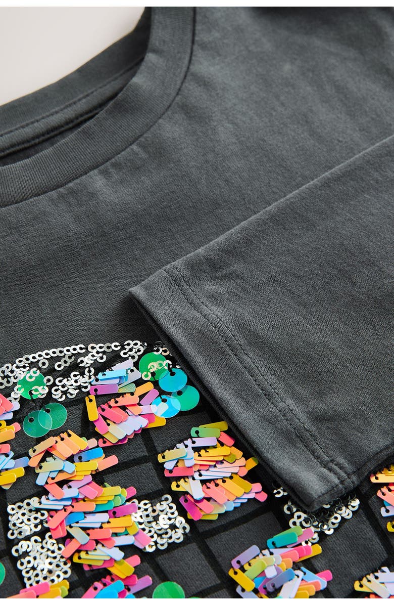 NEXT Kids' Sequin Heart Long Sleeve T-Shirt, Alternate, color, Grey