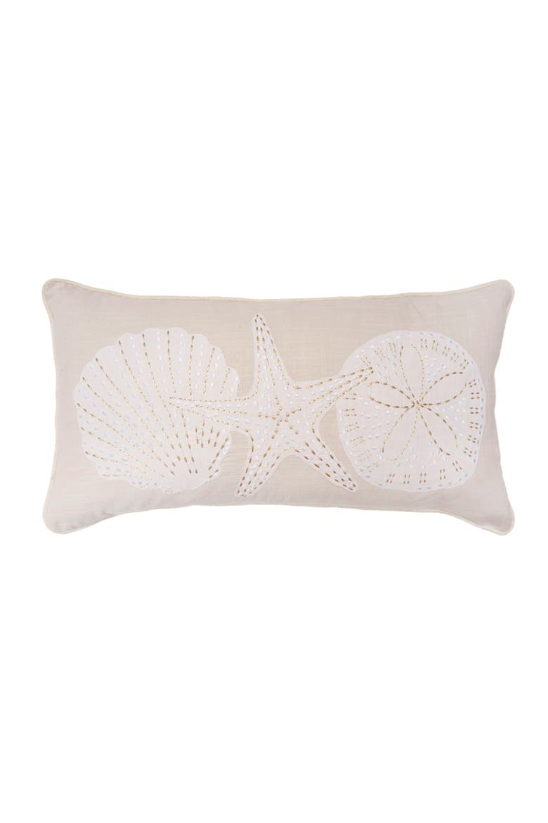 Gold Coast Multi Shells Throw Pillow, 12" x 24", Main, color, Beige