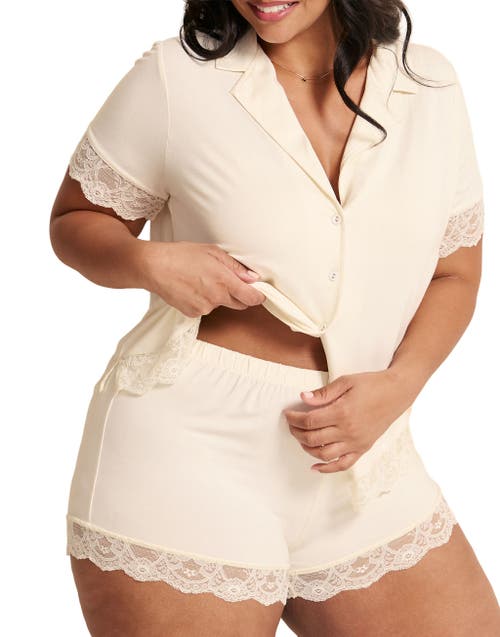 Adore Me Isa Short Pajama Set In White