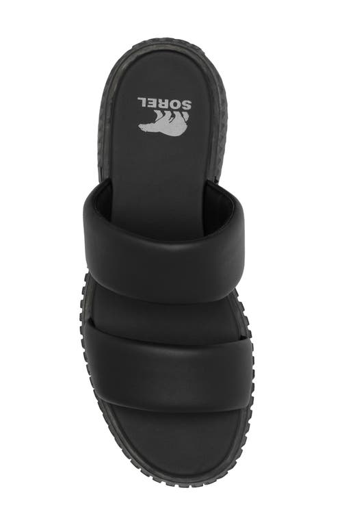 Sorel Ona Streetworks Platform Slide Sandal In Black/chalk
