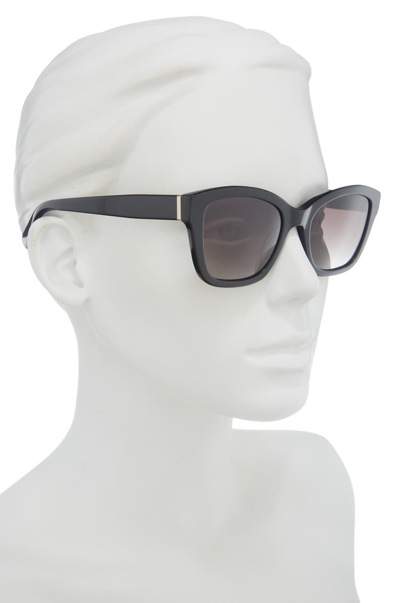 Longchamp Heritage Gradient Square Sunglasses, Alternate, color, Black