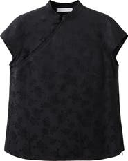 MANGO Tamary Jacquard Band Collar Top