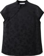 MANGO Tamary Jacquard Band Collar Top