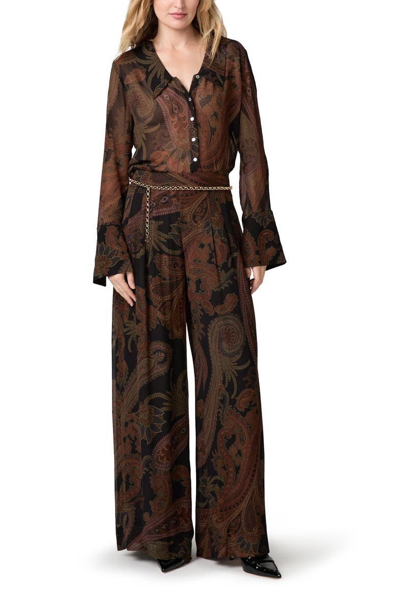 Carina Wide Leg Pants, Alternate, color, BLACK MULTI