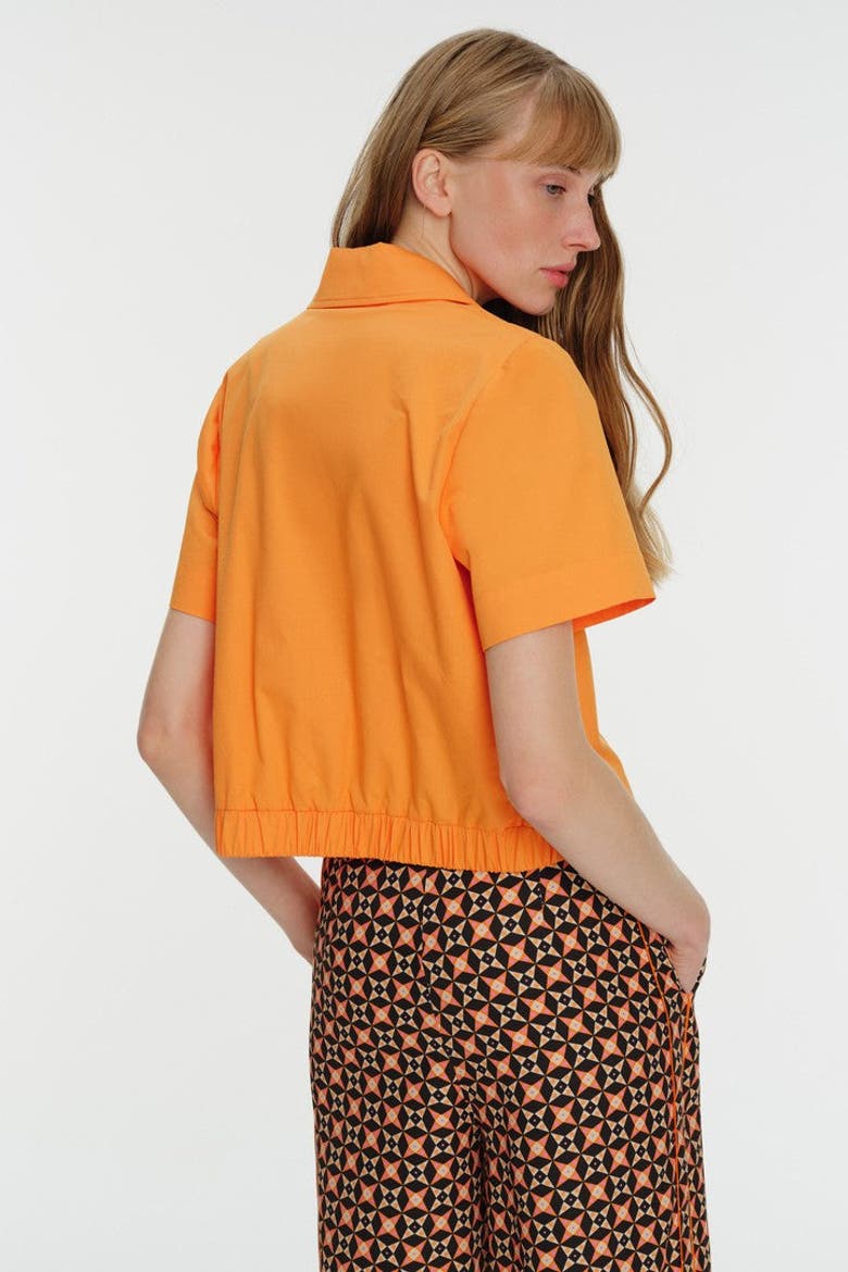Short Sleeve Elastic Back Shirt, Alternate, color, PEACH