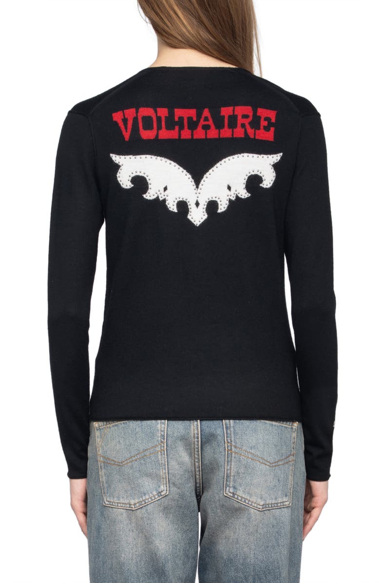 Zadig & Voltaire Nosfa We Voltaire Merino Wool Sweater, Alternate, color, 