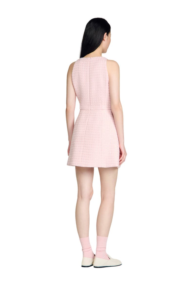 Sequin tweed short dress, Alternate, color, Pink