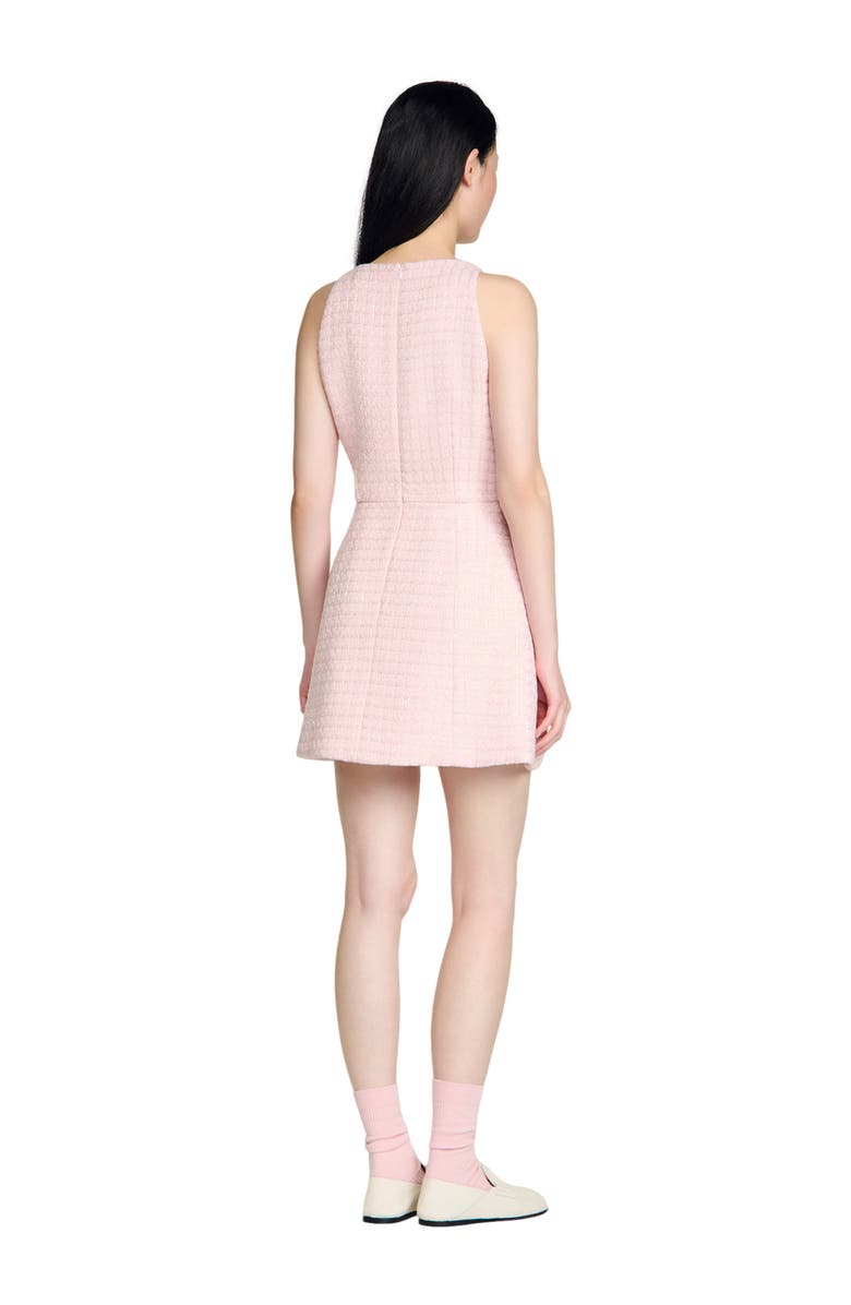 SANDRO Sequin tweed short dress, Alternate, color, Pink