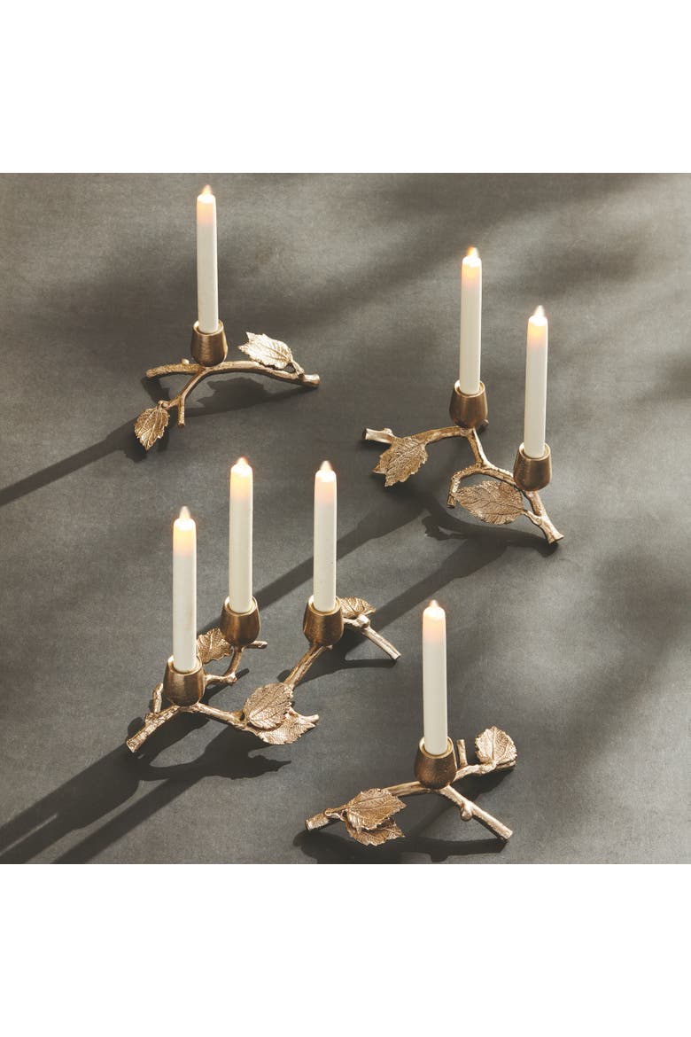 Parna Taper Candle Holders Set of 6, Alternate, color, Gold