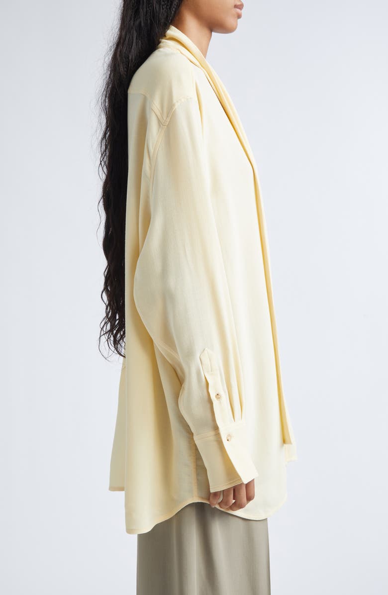 TOTEME Oversize Twill Scarf Shirt, Alternate, color, Champagne