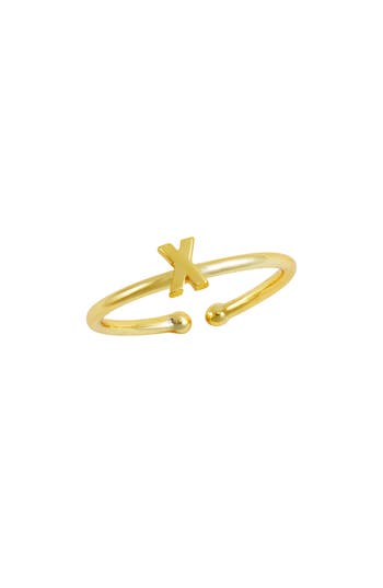 Savvy Cie Jewels 18k Yellow Gold Plated Initial Ring In Gold O