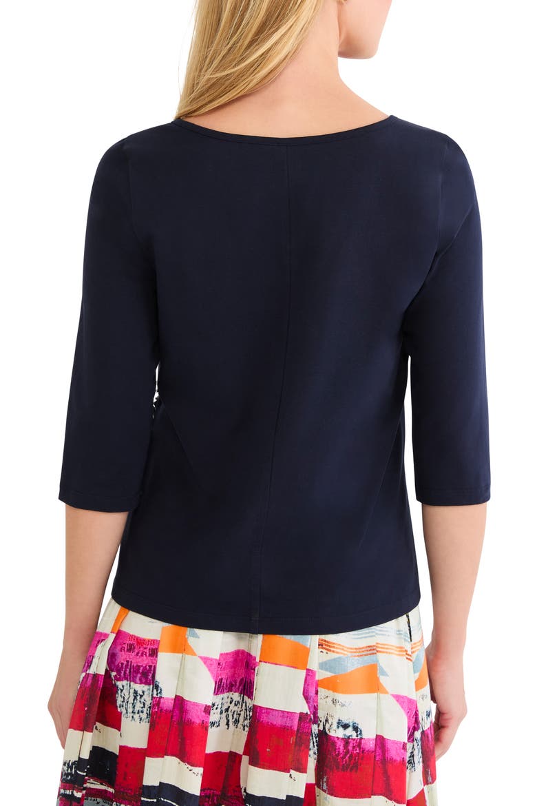 Ruffle Appliqué Knit Top, Alternate, color, DARK INDIGO