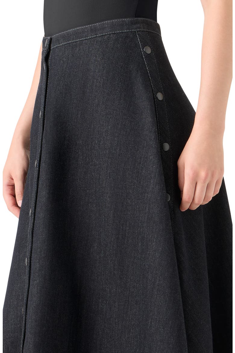 Stretch Denim A-Line Skirt, Alternate, color, BLACK DENIM