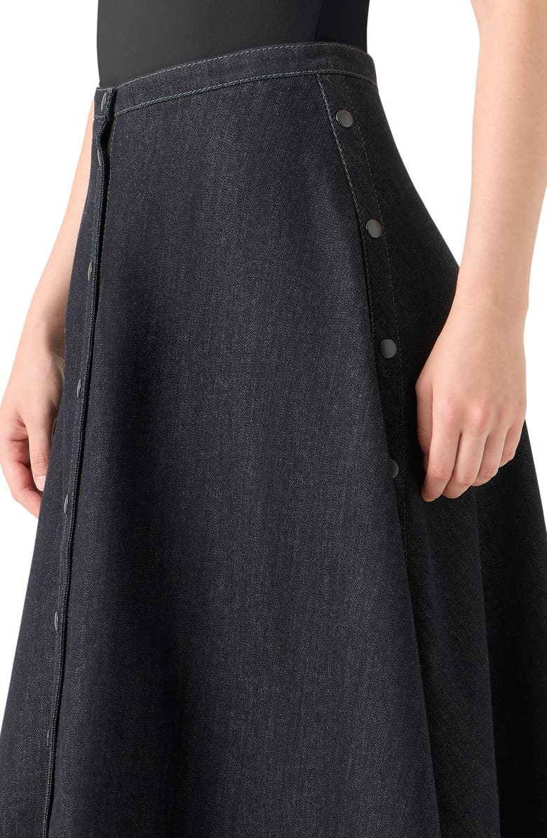 Akris punto Stretch Denim A-Line Skirt, Alternate, color, Black Denim