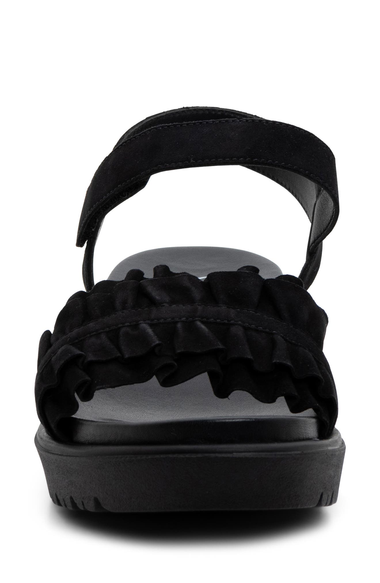 ara Benton Ruffle Platform Sandal, Alternate, color, Black