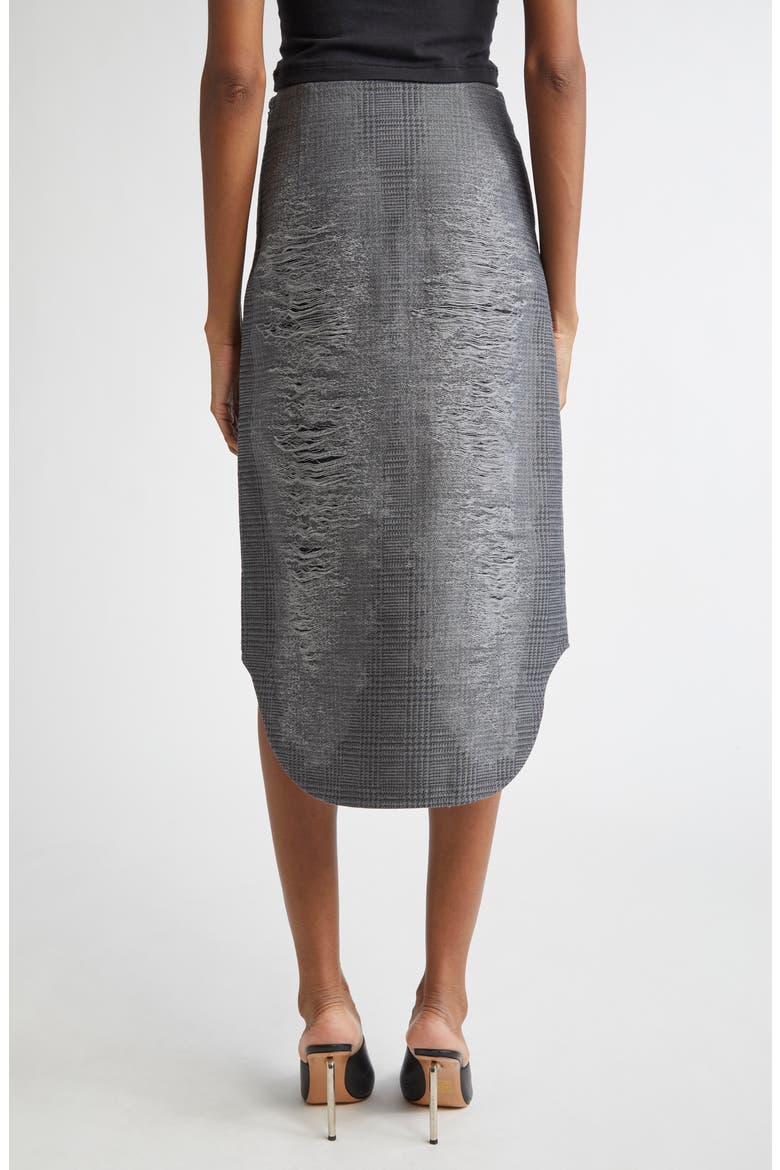 O-Tavy Prince of Wales Check Midi Skirt, Alternate, color, MELANGE GREY