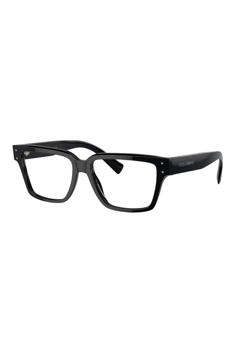 55mm Square Optical Glasses, Alternate, color, BLACK