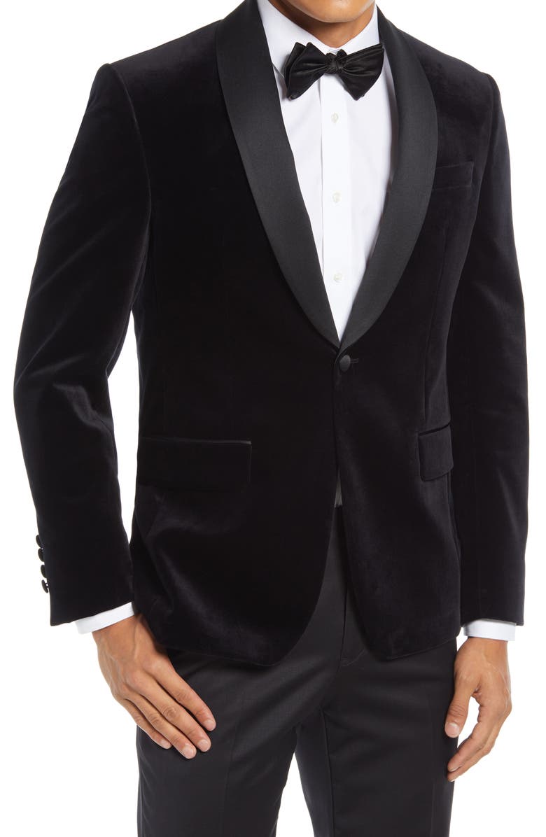 Ted Baker London Josh Trim Fit Velvet Dinner Jacket, Main, color,