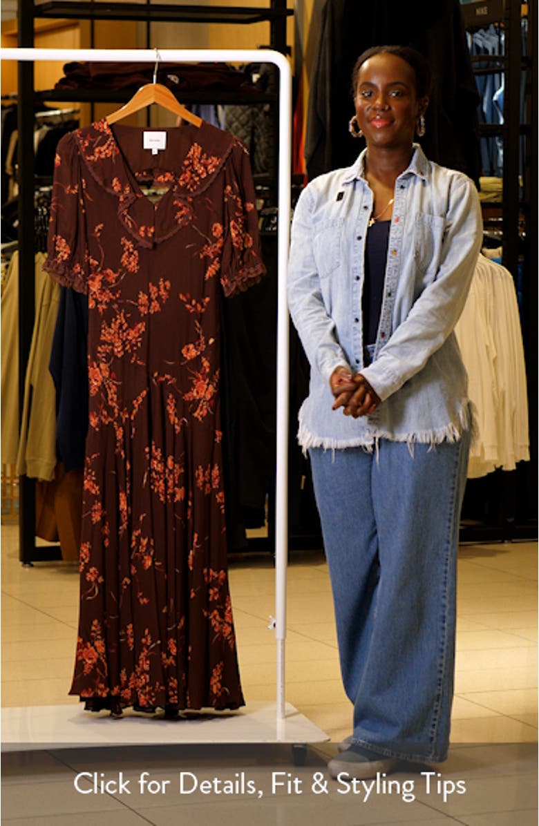 Evra Lace Trim Georgette Midi Dress, sales video thumbnail