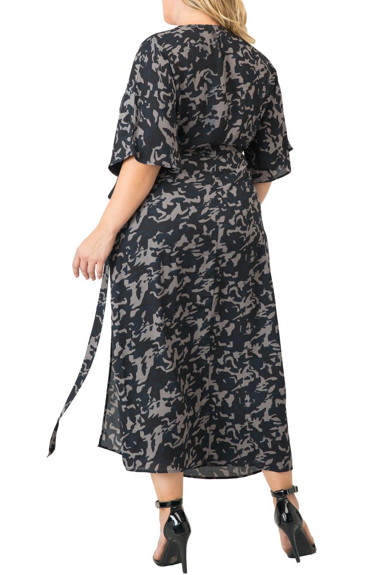 Short Sleeve Wrap Maxi Dress, Alternate, color, MIDNIGHT CAMO