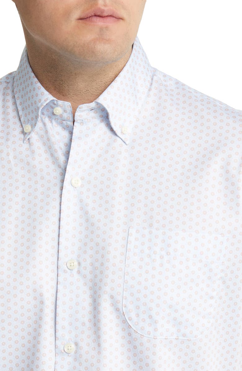 Peter Millar Lewis Geo Short Sleeve Button-Down Shirt, Alternate, color, 