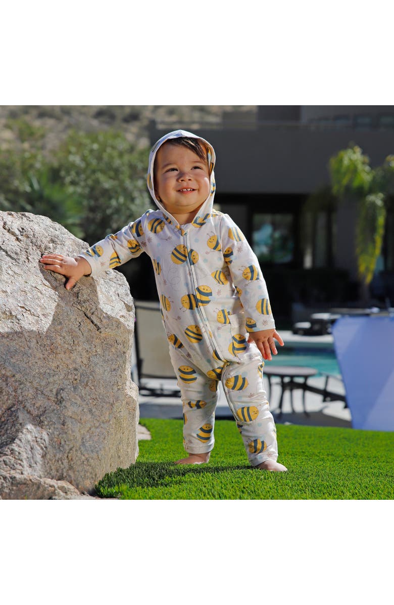 UV Skinz Hooded Everyday Romper, Alternate, color, Happy Hive