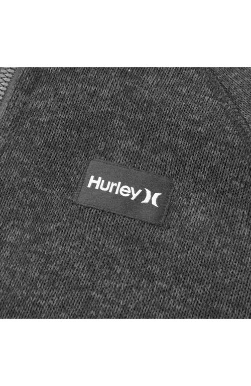 Hurley Kids' Heathered Full Zip Fleece Jacket In Black